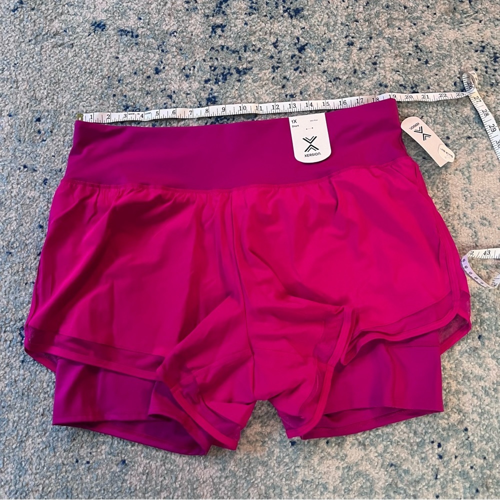 XERSION Womens Plus Size 1X Pink Shorts NWT